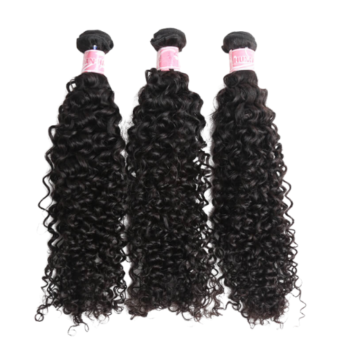 9A 3 Piece Black Curly Virgin Brazilian, Indian & Peruvian Human Hair Bundles