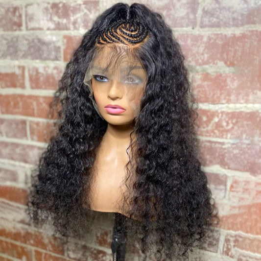 LINA | Black Curly Pre-Braided High Ponytail 24 inch