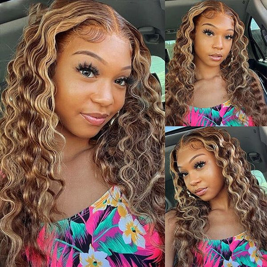 1B/30 Highlight Loose Wave 13x4 Transparent Lace Frontal Wig 150% Density